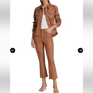 Cinq a Sept Shannon Cropped Flare Jeans Size 8 Chestnut Brown